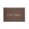 Tapete Capacho Vinil 0.40x 0.60cm Bem-Vindo - Marrom - Bella Casa
