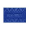 Tapete Capacho Vinil 0.40x 0.60cm Bem-Vindo - Azul - Bella Casa