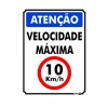 Placa Metal Atenção Velocidade Máxima 10Km/H Pm837 - Encartale
