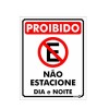Placa Metal Proibido Estacionar Dia e Noite Pm827 - Encartale 