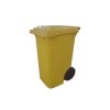 Cesto de Lixo 240 L com Tampa e Roda Laranja