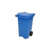 Cesto de Lixo 120 L com Tampa e Roda Azul