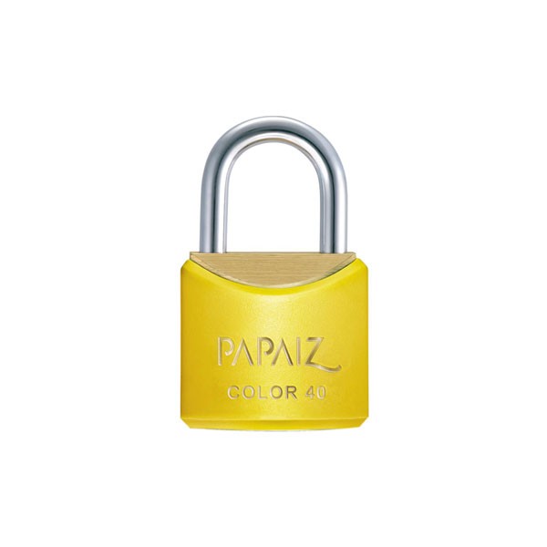 Cadeado de Latão 40mm Capa Amarela