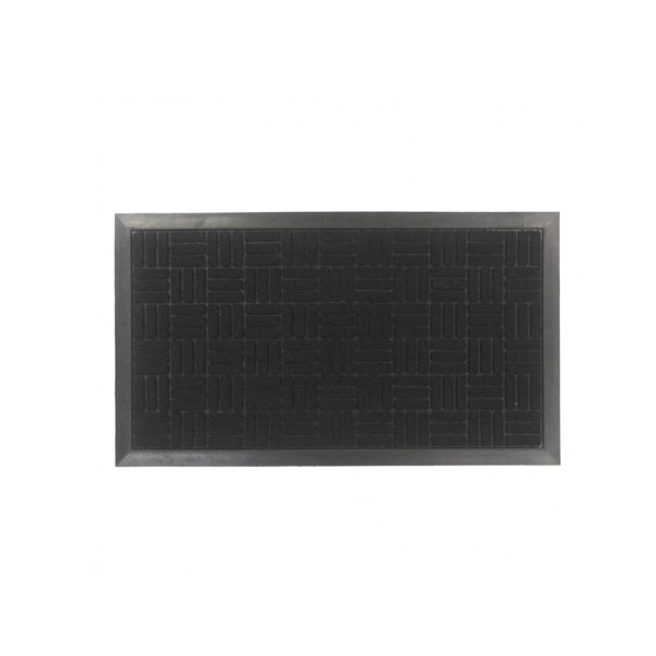 Capacho Emborrachado 0.40 x 0.70cm Preto - Bella Casa