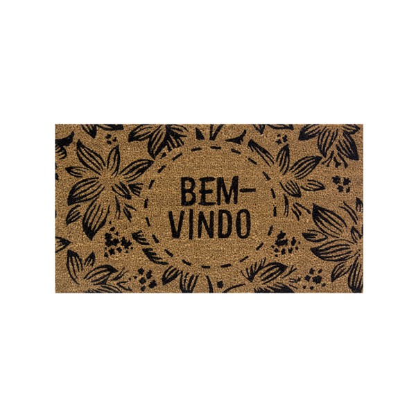 Capacho Fibra de Coco 0.60 x 0.33cm Estampado Retangular - Bella Casa