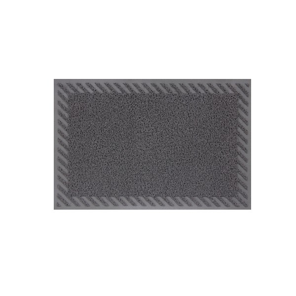 Tapete Capacho Vinil 0.60x 0.90cm - Cinza - Bella Casa