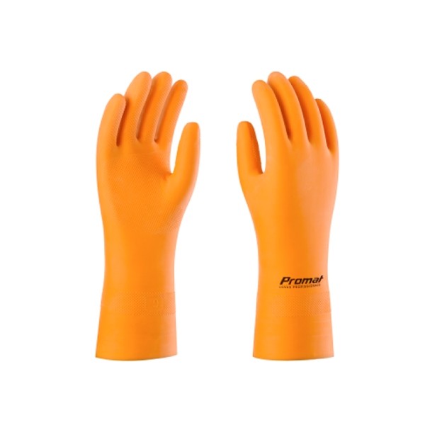 Luva de Látex Reforçada Laranja - Promat