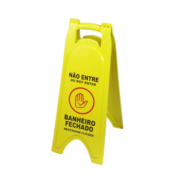 Cavalete PVC Não Entre Banheiro Fechado - Bilíngue