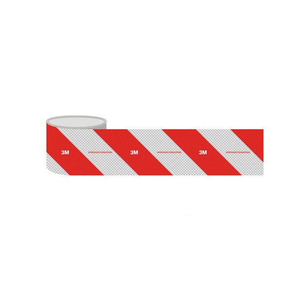 Fita Refletiva Branco/Vermelho Para-Choque Direito - 3M