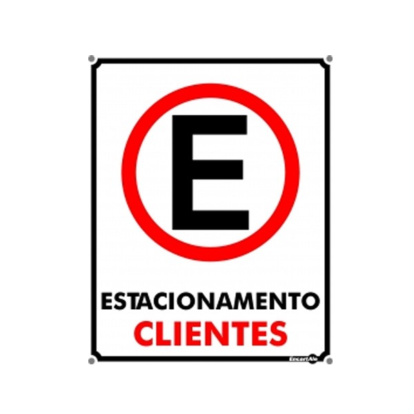 Placa Metal Estacionamento p/ Clientes Pm826 - Encartale 