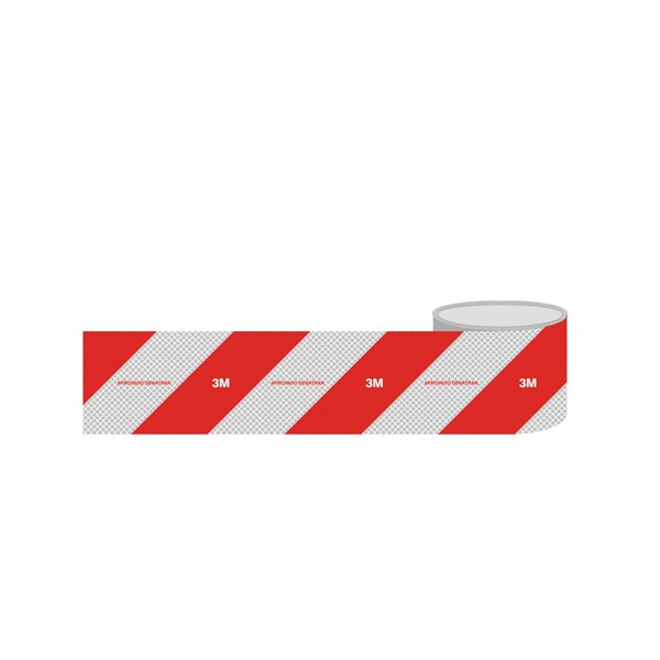 Fita Refletiva Branco/Vermelho Para-Choque Esquerda - 3M