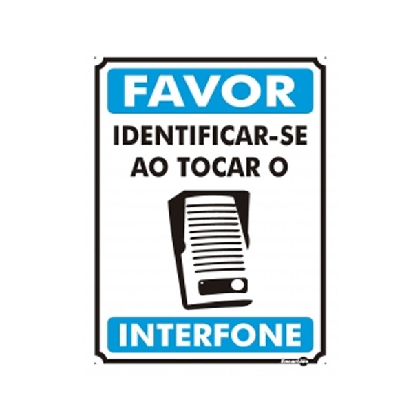 Placa Metal Identificar-se No Interfone Pm823 - Encartale 