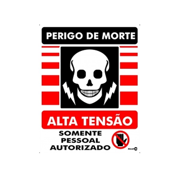 Placa Metal Perigo De Morte Alta Tensão Pm833 - Encartale 