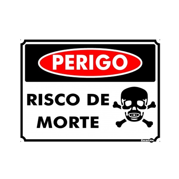 Placa Metal Perigo Risco De Morte Pm846 - Encartale 