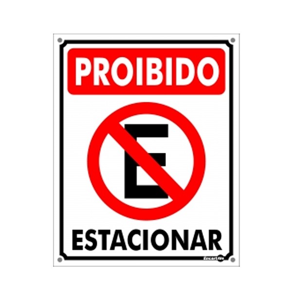 Placa Metal Proibido Estacionar Pm825 - Encartale 