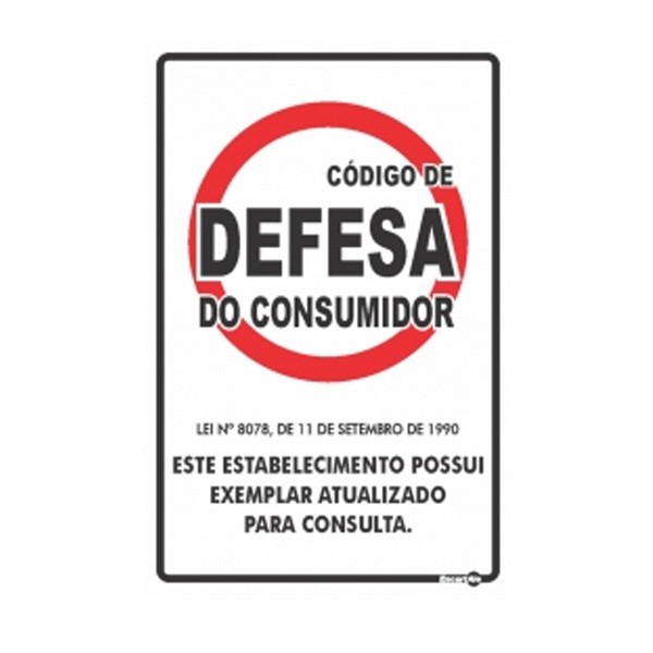 Placa Código Defesa do Consumidor Ps-645 - Encartale 