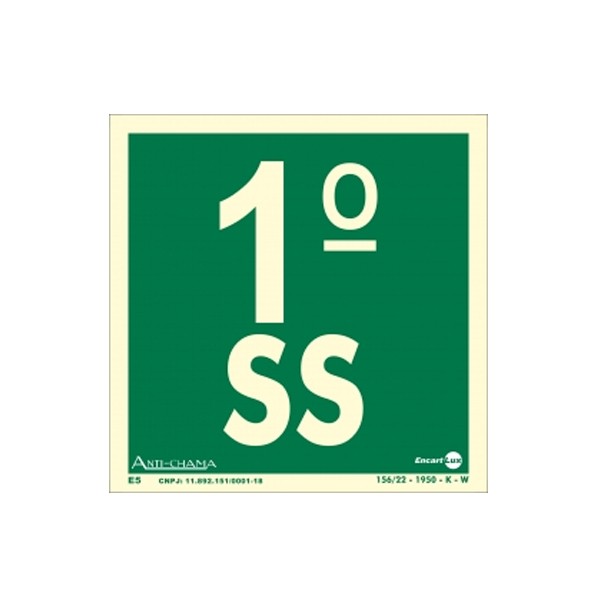 Placa Pavimento 1º Subsolo Fotoluminescente Paf334 - Encartale 