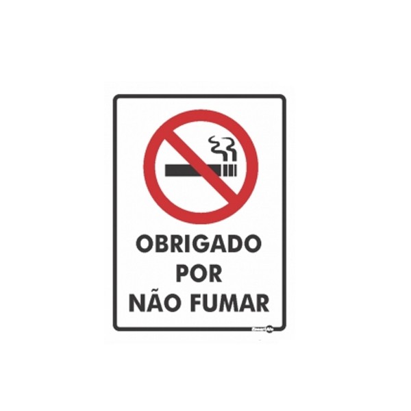 Placa Obrigado Por Não Fumar Ps252 - Encartale 