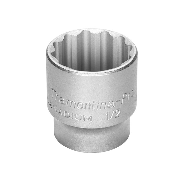 Soquete Estriado 22mm Encaixe 1/2 Pol. Aço Cromo Vanádio - Tramontina