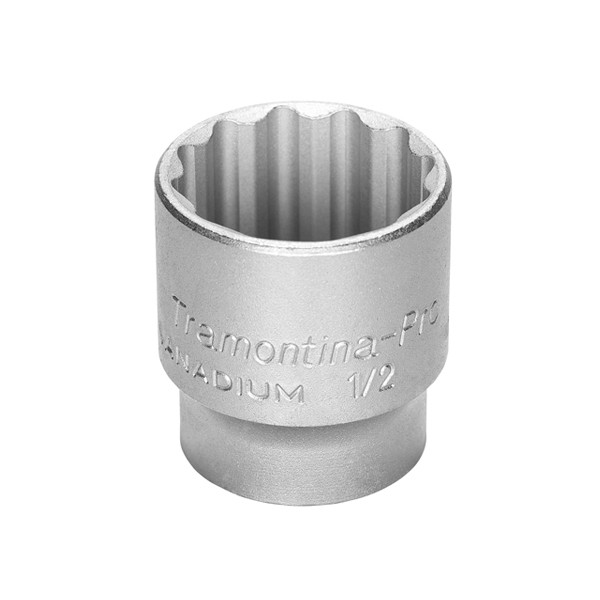 Soquete Estriado 28mm Encaixe 1/2 Pol. Aço Cromo Vanádio - Tramontina