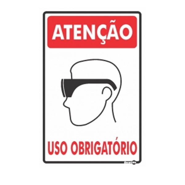Placa Atenção Uso Obrigatório de Óculos Ps81 - Encartale 