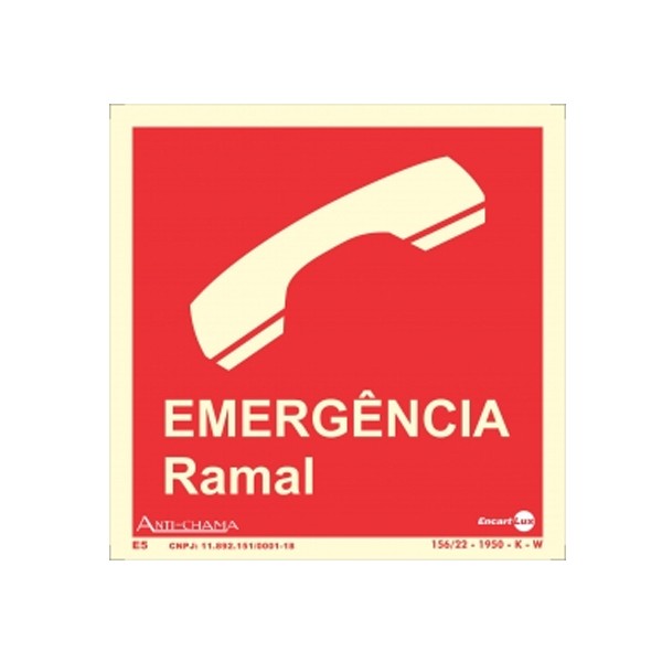 Placa Telefone de Emergência Paf306 - Encartale 