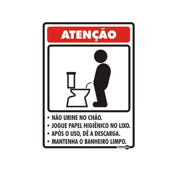 Placa em Poliestireno Não Urine no Chão PS-78