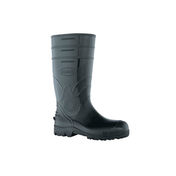 Bota PVC Cano Longa Preta com Forro Biqueira e Palmilha de Aço - Bracol