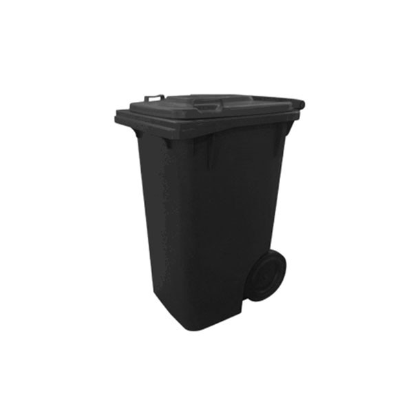 Cesto de Lixo 240 L com Tampa e Roda Preto