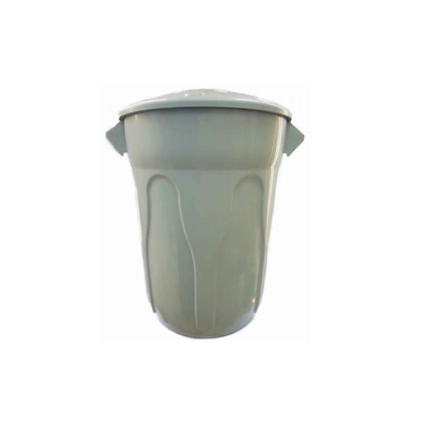 Cesto de Lixo 40 L  Redondo com Tampa - Cinza