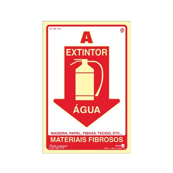 Placa em Poliestireno Extintor Água PS-89