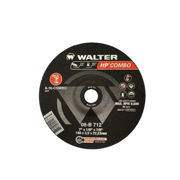 Disco Desbaste 4.1/2 Pol x 1/2 x 1/8 Pol HP Combo - Walter