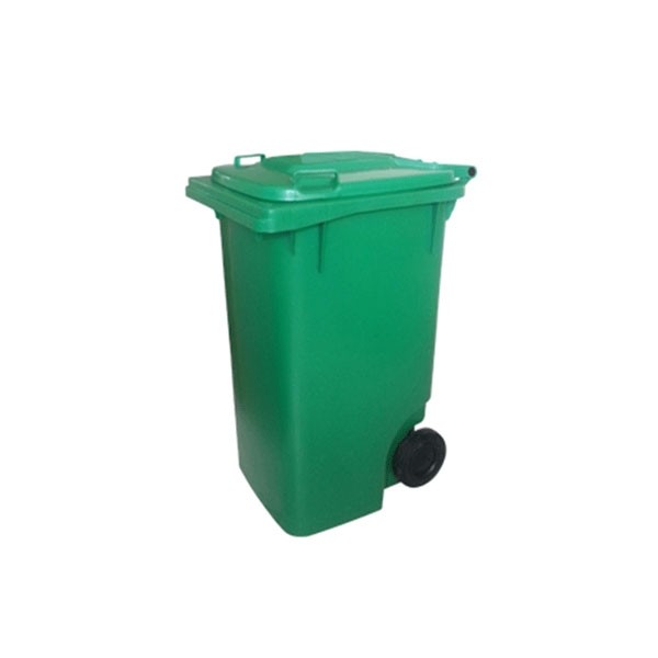 Cesto de Lixo 240 L com Tampa e Roda Verde
