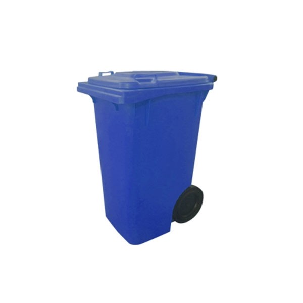 Cesto de Lixo 240 L com Tampa e Roda Azul