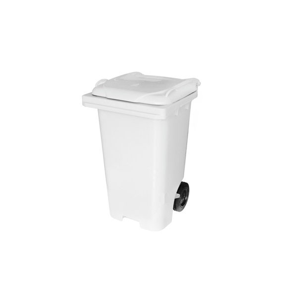 Cesto de Lixo 120 L com Tampa e Roda Branco