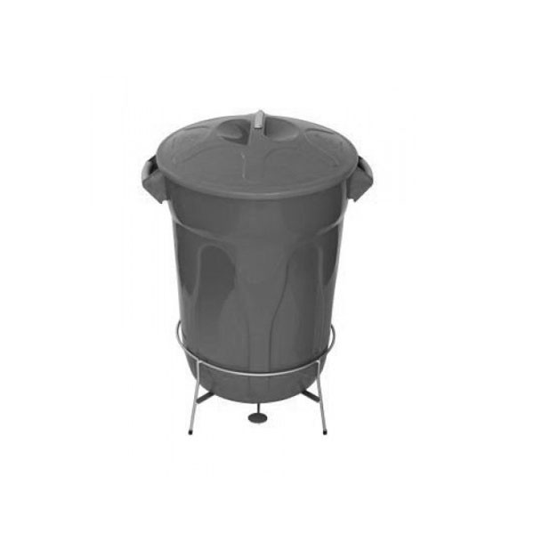 Cesto de Lixo 100 L Red Tampa com Pedal Aramado Cinza