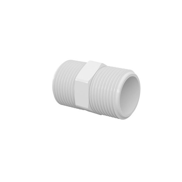 Niple Pvc Duplo 3/4 Pol. Branco Rosca - Tigre