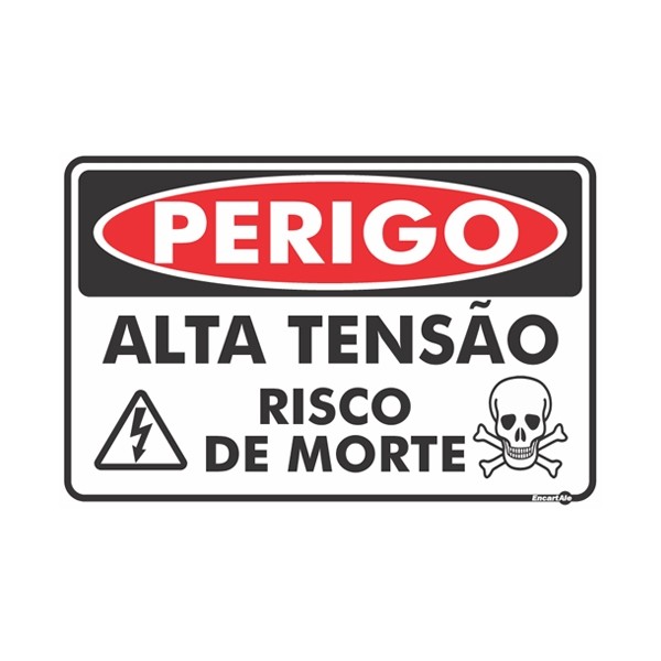Placa em Poliestireno Perigo Alta Tensão