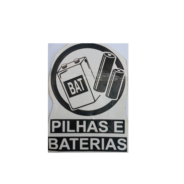 Adesivo Cesto de Lixo Pilhas e Baterias