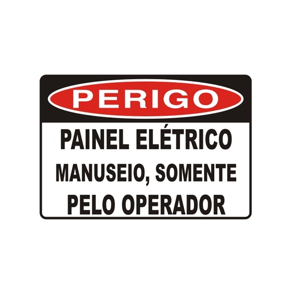 Placa em Poliestireno Perigo Painel Elétrico Manuseio pelo Operador