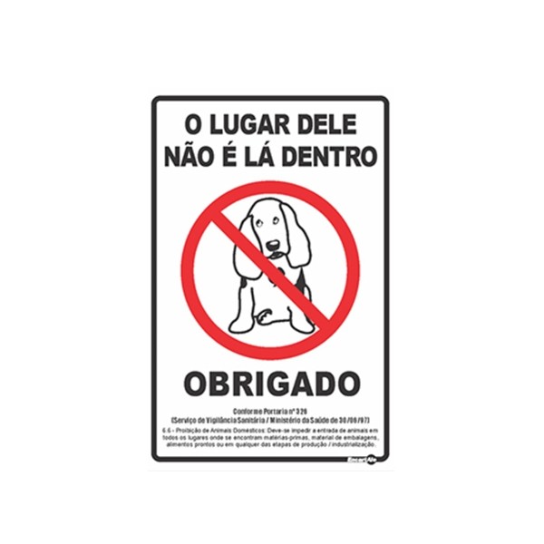 Placa em Poliestireno Proibido a Entrada de Animais PS-298