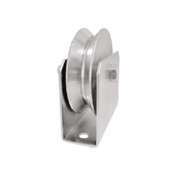 Roldana Portão 4" V com Suporte Fechado Parafuso
