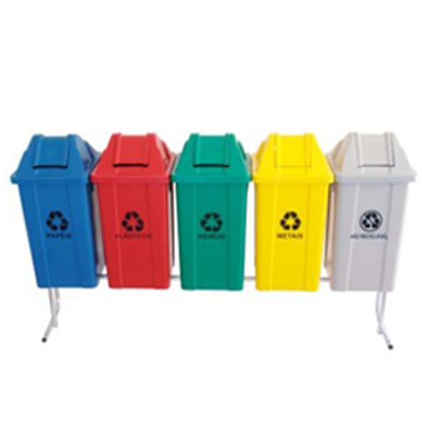 Conjunto para Coleta Seletiva de 60L c/ 5 Cestos