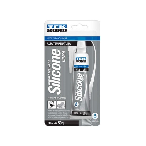 Silicone acético cinza alta temperatura 50g - Tekbond 