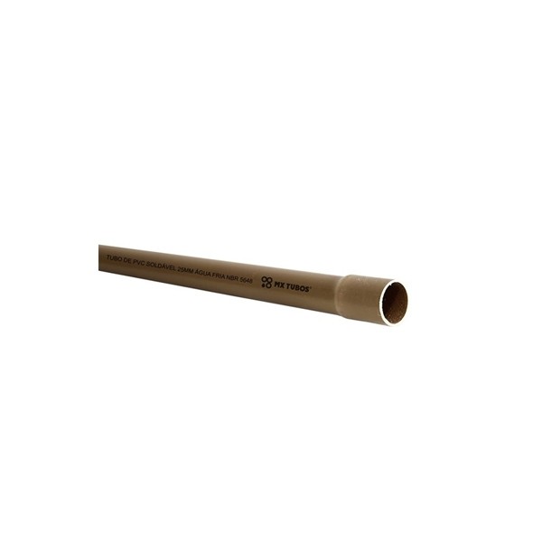 Tubo de PVC  25mm x 3m Soldável Marrom 3/4 Pol.