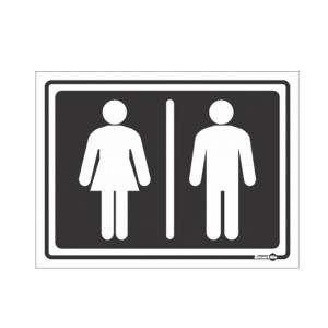 Placa Banheiro Feminino/Masculino Ps67 - Encartale 