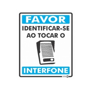 Placa Favor identificar-se Interfone Ps578 - Encartale 