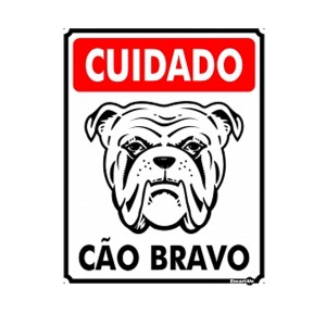 Placa Metal Cuidado Cão Bravo Pm-848 - Encartale