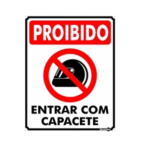 Placa Metal Proibido Entrar c/Capacete Pm842 - Encartale 