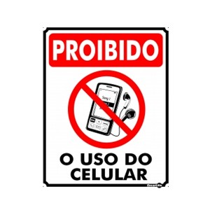 Placa Metal Proibido o Uso De Celular Pm843 - Encartale 